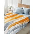 thumbnail image 5 of King Flat Sheet 105"x98", Orange Gray Soft Lightweight Bedding Flat Sheets Only, Retro Country Abstract Ombre Aesthetic Brushed Microfiber Top Bed Sheet, Breathable StainResistant Bedsheets, 5 of 9