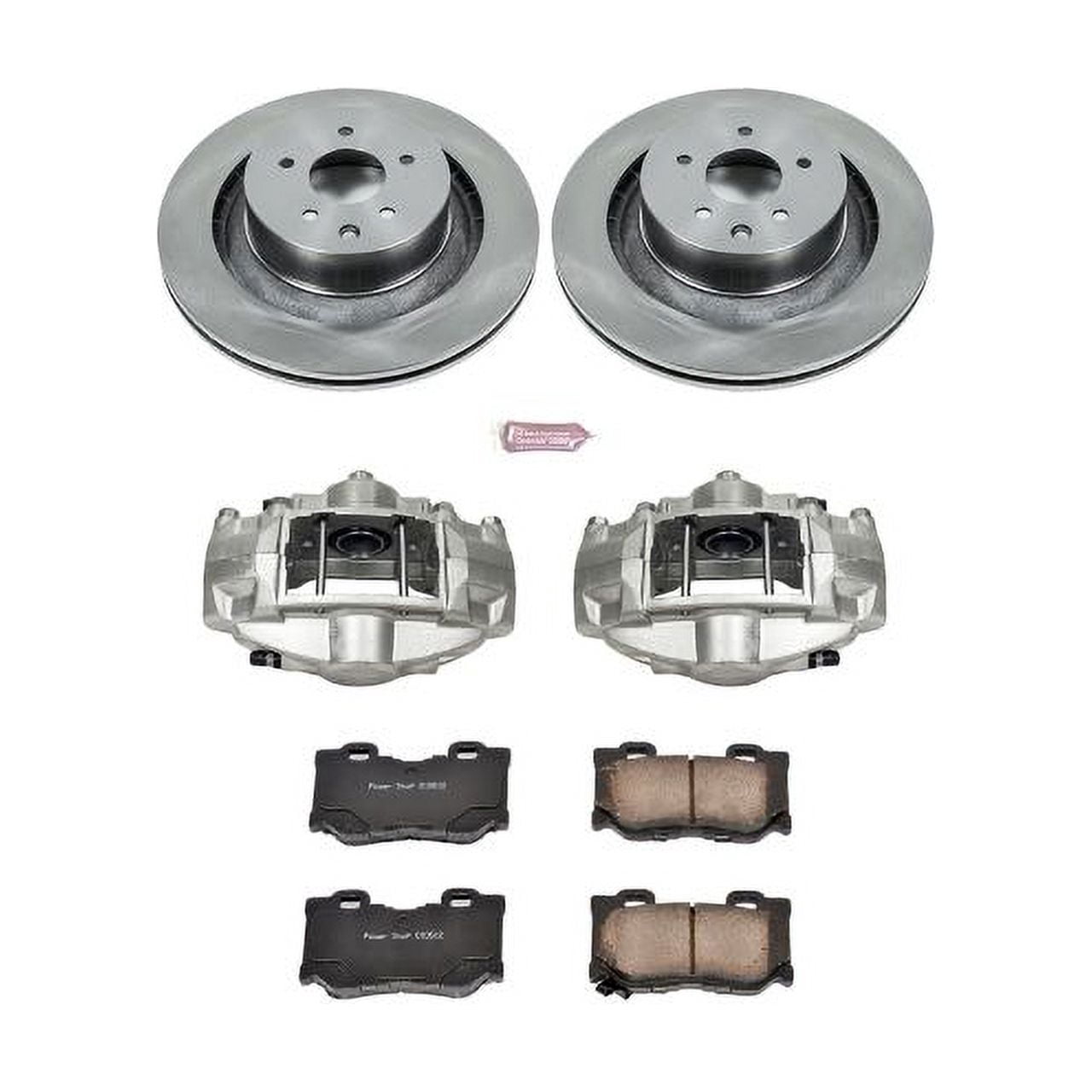 PowerStop Rear Stock Replacement Brake Pad and Rotor Kit with Calipers Fits: INFINITI NISSAN Select Models KCOE4732