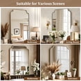 thumbnail image 5 of BEAUTYPEAK 24"x36" Arched Bathroom Mirror with Curved Top Modern Decorative Wall Mirror with Deep Frame, Silver, 5 of 6