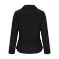 thumbnail image 3 of Scyoekwg Womens Blazer Solid Color Business Casual Button Lapel Blazer Offices Work Suit Long Sleeve Fall Coats Trendy Lightweight Coats(Black,L), 3 of 5