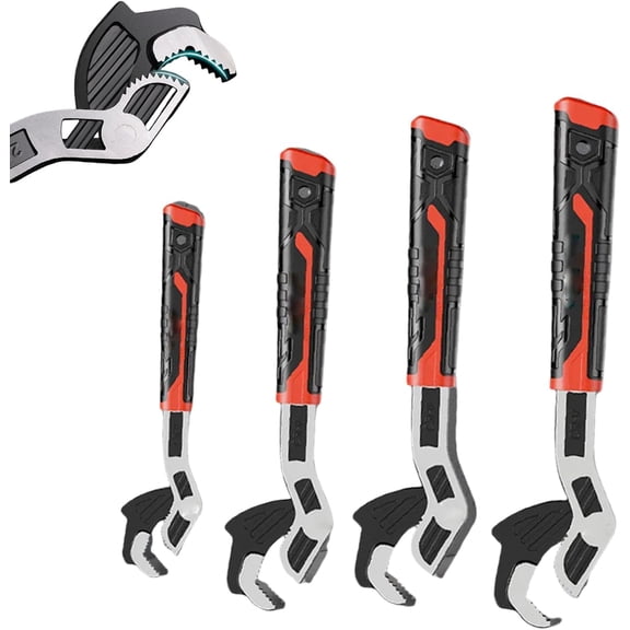 Multifunctional Self-Locking Wrench, Self-locking Universal Adjustable Wrench Set, 6/8/10/12" Quick Pipe Vise Wrenchs for Screws, Nuts