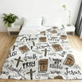 thumbnail image 4 of Yippzo Soft Christian Bible Jesus Throw Blanket, Inspirational Scripture & Cross Flannel, Cozy All-Season Decor, Thoughtful Thanksgiving Easter Gift, 4 of 7
