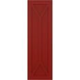thumbnail image 5 of Ekena Millwork 12"W x 49"H True Fit PVC San Carlos Mission Style Fixed Mount Shutters, Fire Red (Per Pair - Hardware Not Included), 5 of 9