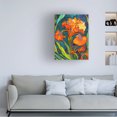 thumbnail image 2 of Canvas Wall Art - RomantzArt 'Netties Garden Orange Iris 2' Wall Art for Living Room, Bedroom, or Office Décor by Trademark Fine Art - 35 x 47 Inches, 2 of 4