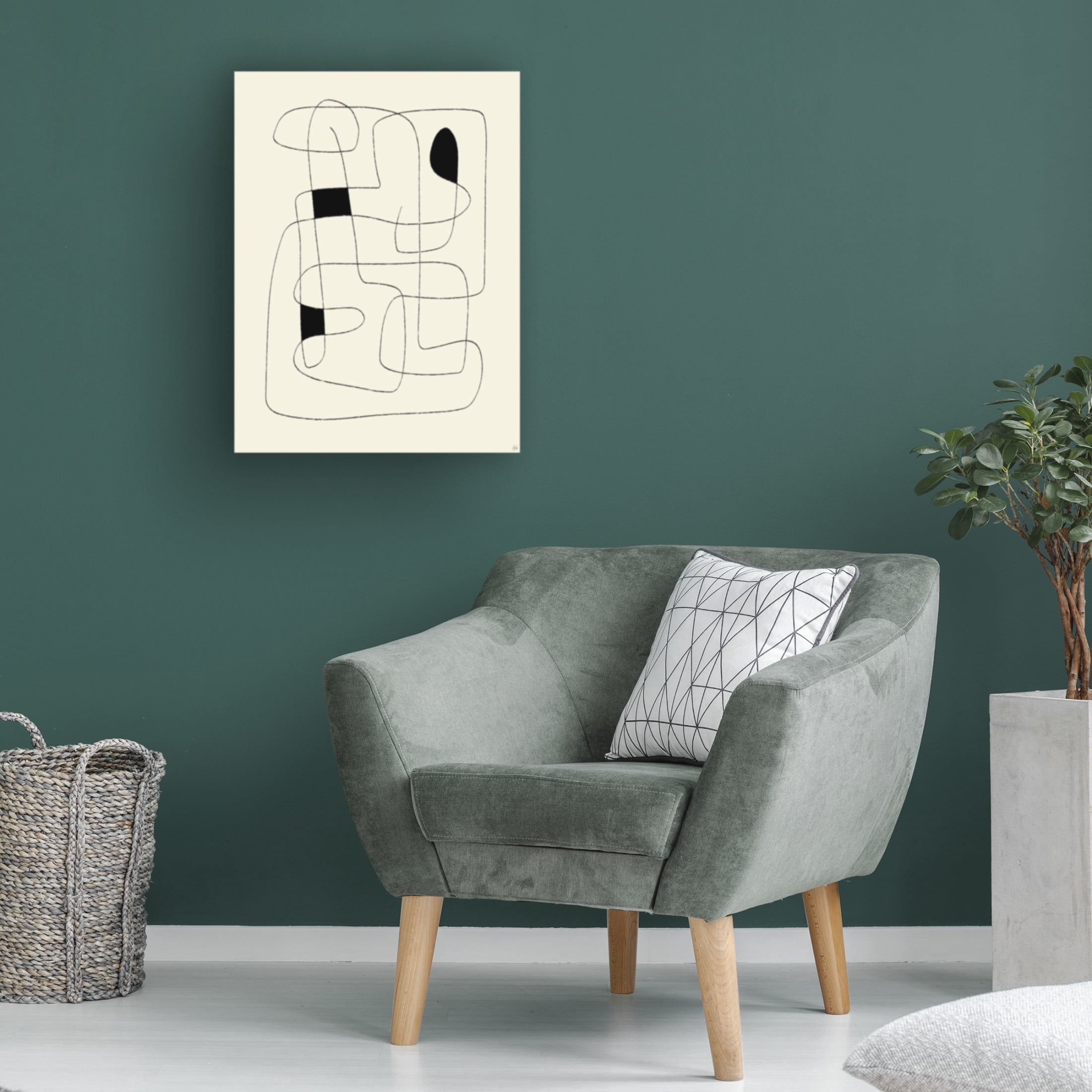 Canvas Wall Art - Line and Brush 'Lines To Fill 4' Wall Art for Living Room, Bedroom, or Office Décor by Trademark Fine Art - 14 x 19 Inches