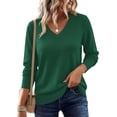 thumbnail image 3 of PRETTYGARDEN Women's V Neck Sweaters Fall Casual Long Sleeve Classic Pullover Cozy Knit Tops Loose Basic Winter Clothing, 3 of 8