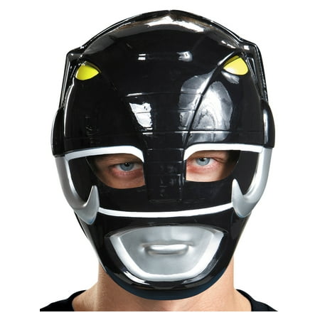 Adults Mighty Morphin Power Rangers Black Vacuform Mask Costume Accessory