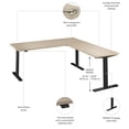 thumbnail image 2 of Scranton & Co Engineered Wood 72W L-Shaped Standing Desk in Natural Elm, 2 of 7