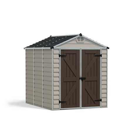 Palram - Canopia Skylight 6 x 8 ft. Polycarbonate/Aluminum Storage Shed Beige and Brown