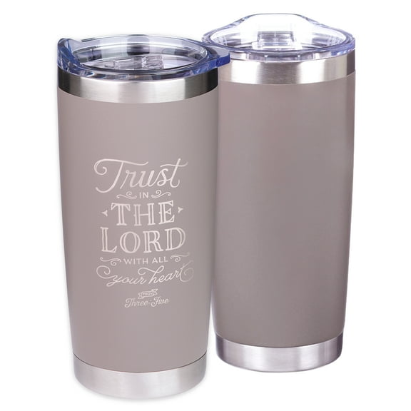 Mug Stainless Steel Gray Travel Trust in the Lord - Prov 3:5, (Hardcover)