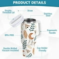 thumbnail image 4 of 40 oz Tumbler with Handle Lid and Straw Insulated Water Tumbler Stainless Steel Water Cup Mug Bottle Reusable Cup Holder Friendly Boho Moon Leaves, 4 of 6