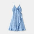 thumbnail image 3 of PatPat Mommy and Me Dresses Family Matching Outfits,Sleeveless Spaghetti Strap A-line Midi Wrap Dress Beach Boho Mother Daughter Matching Outfits,Snap Closure Bowknot Romper for Baby Girls, 3 of 6