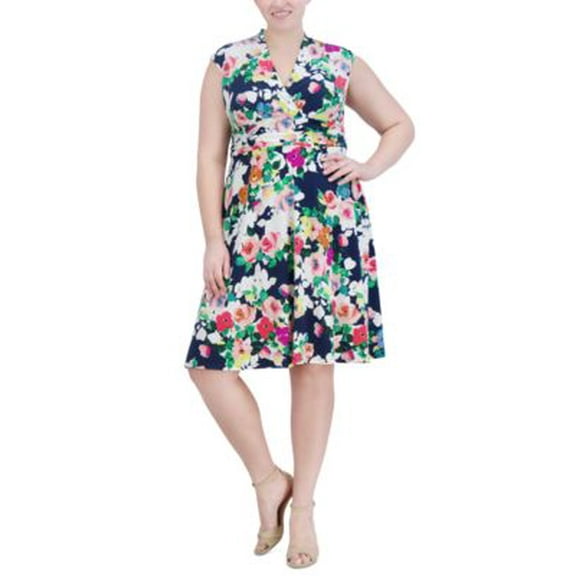 Jessica Howard Shift Dress, Floral, Sleeveless, Scoop Neck, Women's 22W