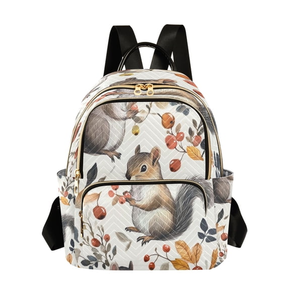 Quilted Backpack Fashion Backpack 10.23*5.11*12.59 Inch Women's Fashion Backpack Picnic Shopping Travel Out Sports backpack Cartoon Squirrel