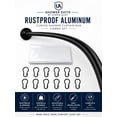 thumbnail image 2 of Shower Suite by Utopia Alley - Rustproof Aluminum Curved Shower Curtain Rod Combo Set with Liner & 12 Hooks, Adjustable 45-72 Inch Wall Mount Rod, Matt Black Finish, 2 of 9