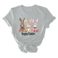 thumbnail image 4 of Xihbxyly Easter Shirts for Women Funny Bunny T-Shirt Loose Plus Size Short Sleeves Graphic Tee Tops Easter Egg Holiday Shirt Round Neck Top, 4 of 5