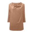 thumbnail image 6 of Bmisegm 3/4 Sleeve Tops For Women V Neck T Shirt Casual Blouse Daily Wear Tops Womens Tops Khaki_002 XXL, 6 of 7