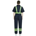 thumbnail image 4 of Toptie Short-Sleeve Coverall Safety Enhanced Visibility Striped One Piece Jumpsuit Regular Length, 4 of 6