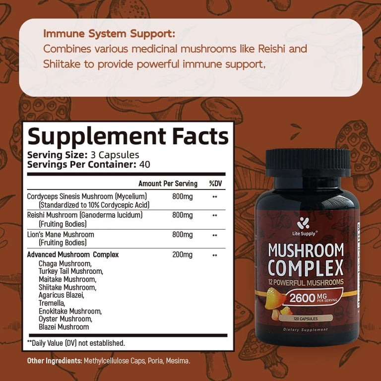 Bacopa Monnieri Soomiig Lions Mane Mushroom Complex - 2600mg Brain ...