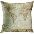 thumbnail image 2 of ECZJNT Set of 4 Pillow Cases World Vintage Earth Globe Map Old Livingroom New Orleans Louisiana Throw Pillowcase Cover Cushion Case Home Decor 18x18 inch, 2 of 5