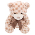 thumbnail image 3 of Large Checkered Bear Plush, Brown and White, Mother's Day by Way To Celebrate, 3 of 8