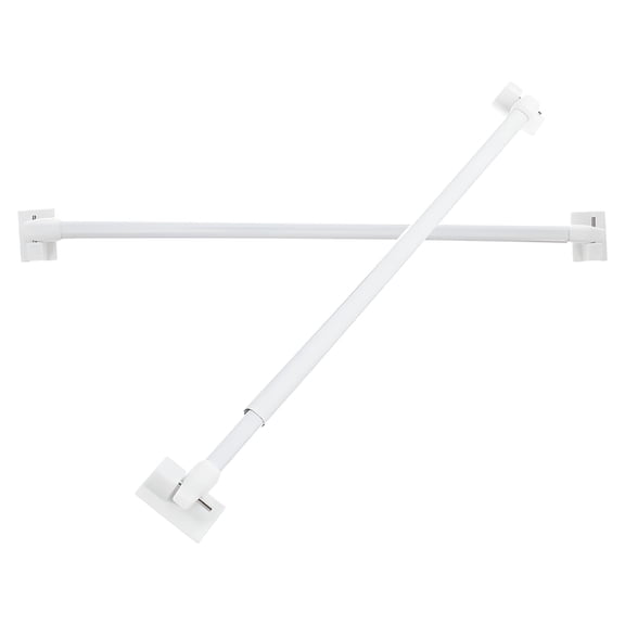 XIBUFE 2 Pcs Tension Curtain Rod ， Curtain Rod Double Curtain Rod Curtain Tension Rods Screen Rod Curtain Rod Adjustable for Window,Door,Closet,Room White Plastic