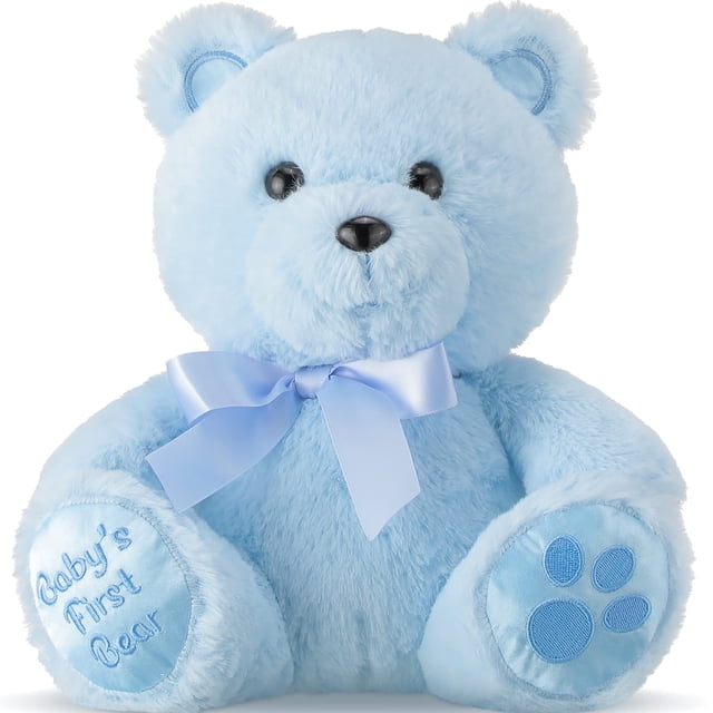 Peluche con forma de oso Chalyna, 25 cm, azul, para regalo de baby shower