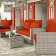 thumbnail image 3 of Pakunoda Outdoor Deep Seat Cushion with Backrest, 24" x 24" x 6.5" Waterproof Patio Chair Replacement Cushion for Sofa Couch, Orange, 3 of 7