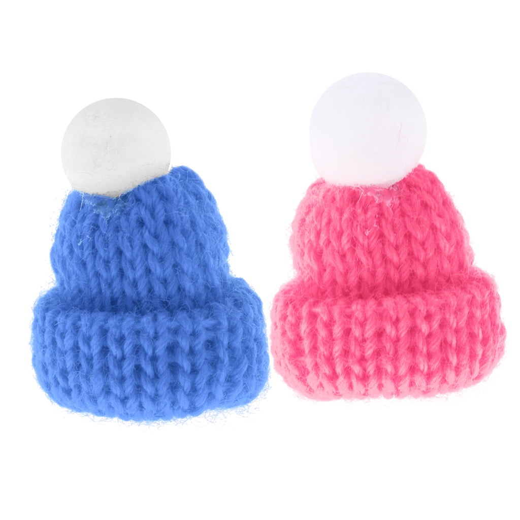 Miniature Hats Dollhouse Decoration Doll Hat Knitted Mixed Color 5 pcs Mini Hats Decorations Knitting Hat Toys for Kids Girls