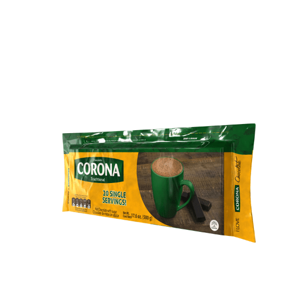 Chocotera Haceb Corona 20.3 oz + 3 Traditional Chocolate Resealable Bars 17.6 oz