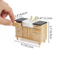 thumbnail image 5 of JZROCKER Dollhouses Miniature Bathroom Vanity 1/12 Scale Bathroom Sink Cabinet Hand Washing Basin for Dollhouses Collector, 5 of 7