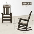 thumbnail image 6 of Dycanpo Outdoor Rocking Chairs Set of 2, Weather Resistant Proch Rocker for Adult, Brown, 6 of 8