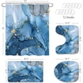 thumbnail image 6 of 4 Pcs Turquoise Marble Shower Curtain Set with Non-Slip Rugs, Toilet Lid Cover and Bath Mat, Abstract Modern Art Bathroom Decor Set with Shower Curtain and Rugs and Accessories, 6 of 6