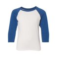 thumbnail image 1 of Next Level Big Boy's 3/4-Sleeve Rib-Knit T-Shirt, Medium, Royal / White Ropa de siguiente nivel 3352, 1 of 1