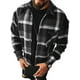 thumbnail image 1 of Chaqueta tipo camisa de franela a cuadros para hombre Camisa a cuadros de manga larga Tops casuales cómodos con botones, 1 of 2