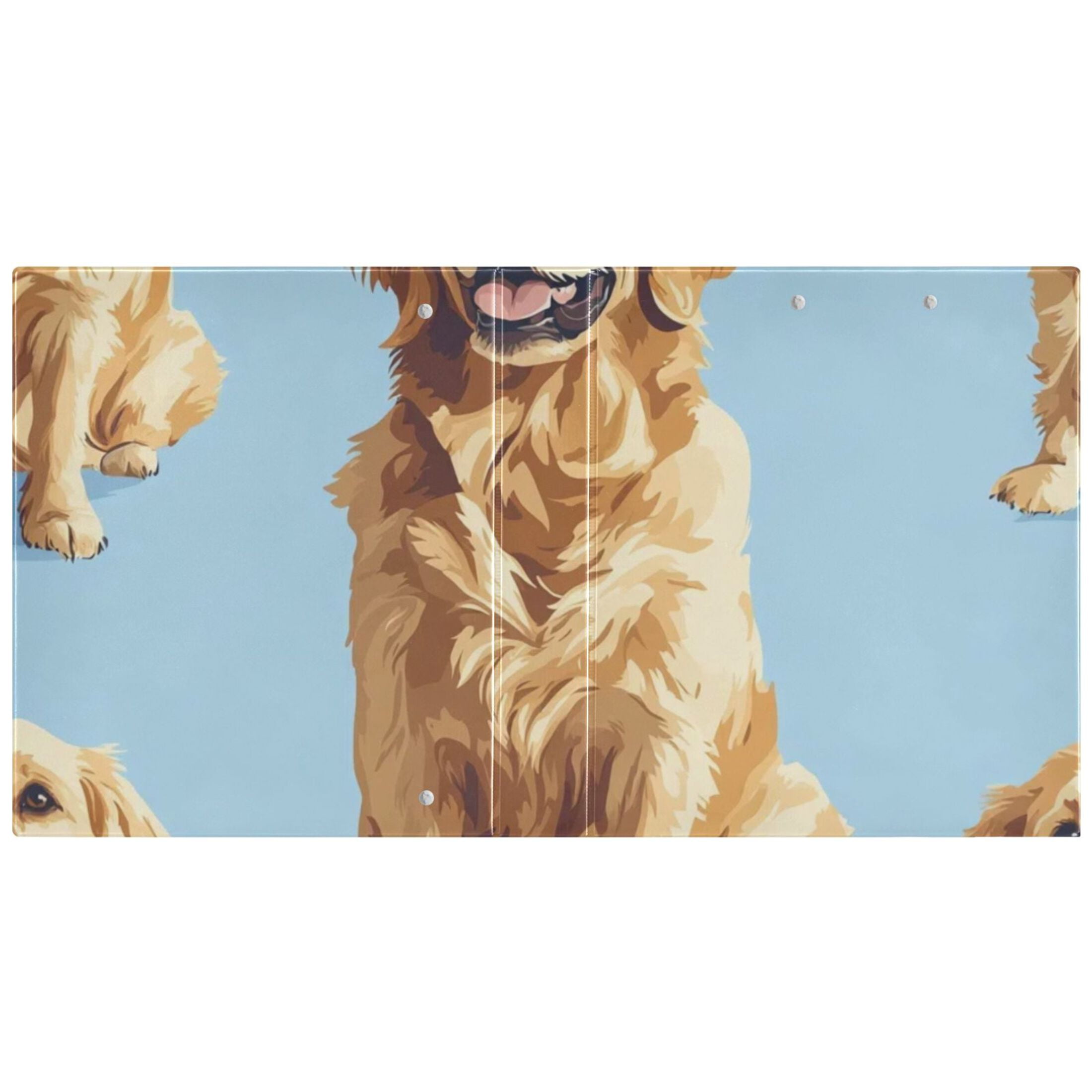 Golden Retriever Dogs 3 Ring Binders 1.5 inch Hardcover File Folders with Interior Pockets A4 Size Organizer for School Office Hospital