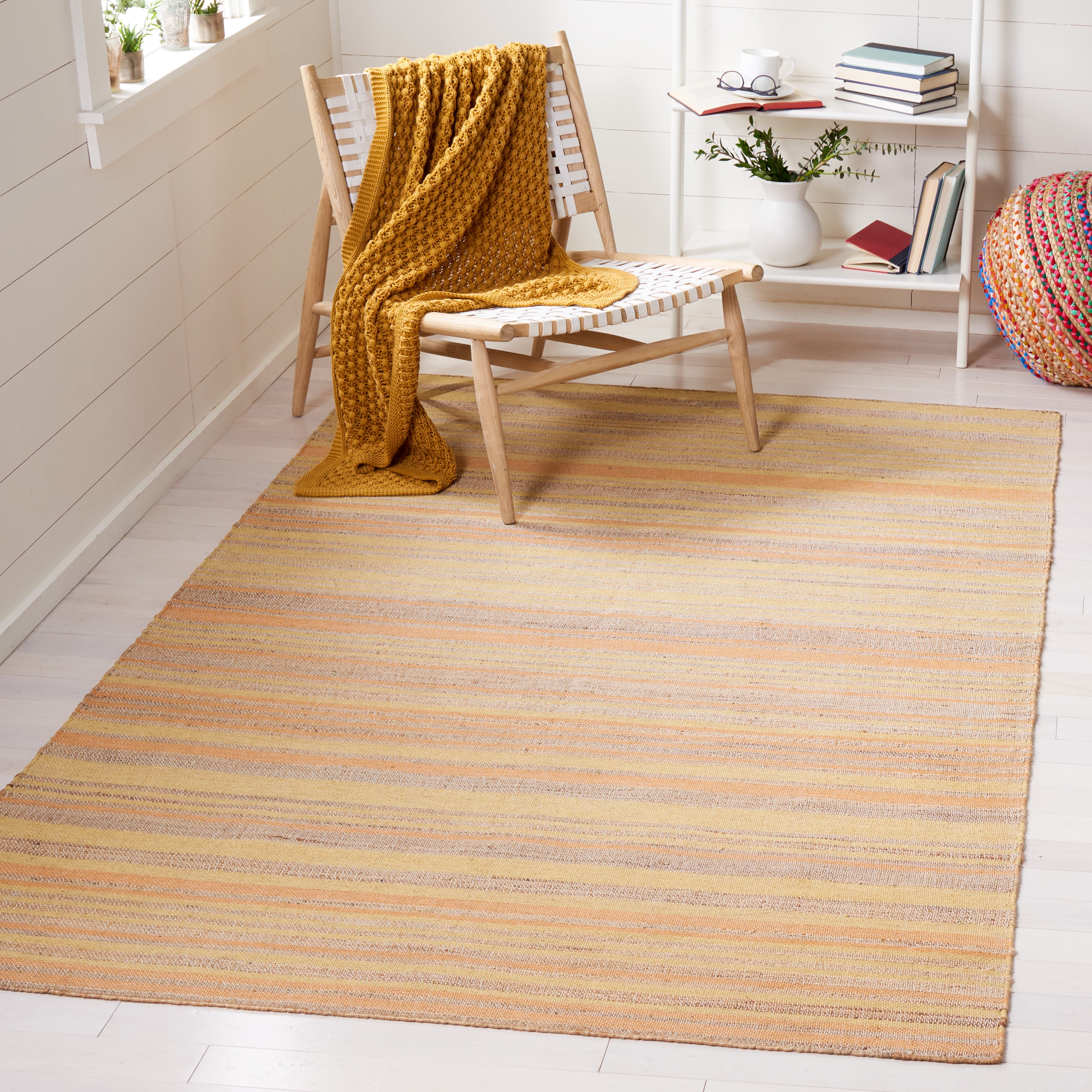 SAFAVIEH Kilim Adella Striped Area Rug, Natural/Gold, 8' x 10'