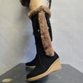 thumbnail image 6 of Wavsuf Winter Boots for Women on Tie Hip with Fuzz Flock Mid Calf Fashion Black Shoes Size 41, 6 of 8