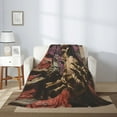 Throw Blanket for Couch Sofa and Bed Eerie Skull Holding Another