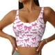 thumbnail image 1 of Fotbe Pink bows Sujetador Deportivo Largo sin Aros para Mujer con Almohadillas y Soporte Medio, Transpirable y Absorbente, Camiseta Tipo Chaleco o Tank Top-Medium, 1 of 8
