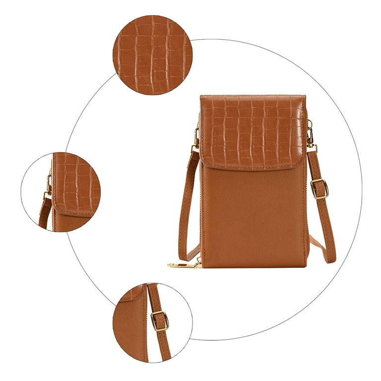 Women's Leather Small Crossbody Bag, Wristlet Clutch Crossbody Purse &  Top-Handle Handbag Shoulder Bag