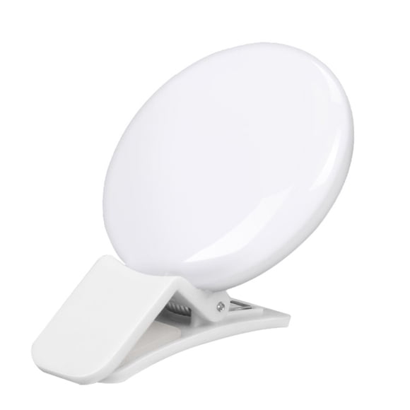 HLONK Anneau Lumineux Selfie LED Rechargeable Portable Clip de Remplissage pour Téléphone Tablette Vidéo Blanc