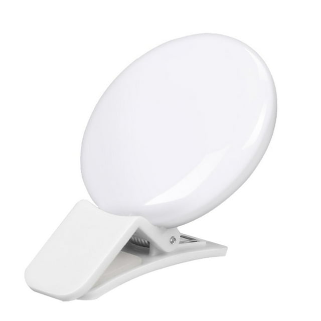 HLONK Selfie LED Ring Light Rechargeable Portable Clip Fill Light for Phone Tablet Video White