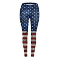 thumbnail image 2 of Gibobby Pantalon yoga mujer Mujeres Casual Cuatro de julio Día de la Independencia Impreso Deportes Leggings Pantalones largos(Azul oscuro,M), 2 of 5