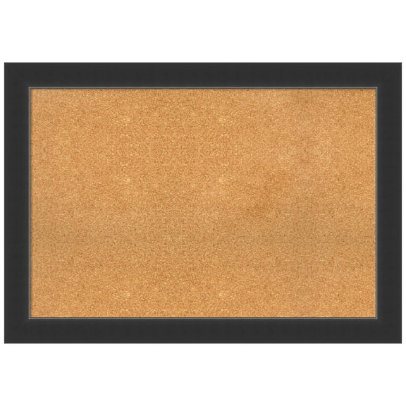 Amanti Art Natural Cork Board Wood Framed Corvino Black Bulletin Board 41 in. x 29 in.