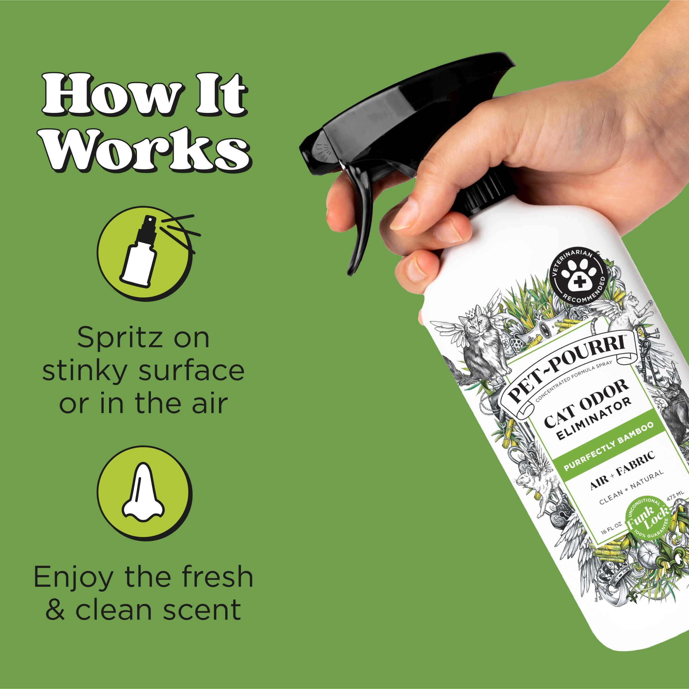 Pet-Pourri Purrfectly Bamboo Cat Odor Eliminator, Room Deodorizer