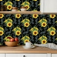 thumbnail image 5 of Peel and Stick Wallpaper Canvas Contact Paper Seamless sunflowers black Collection decorative Self Adhesive and Removable 24in x 118in, 5 of 8