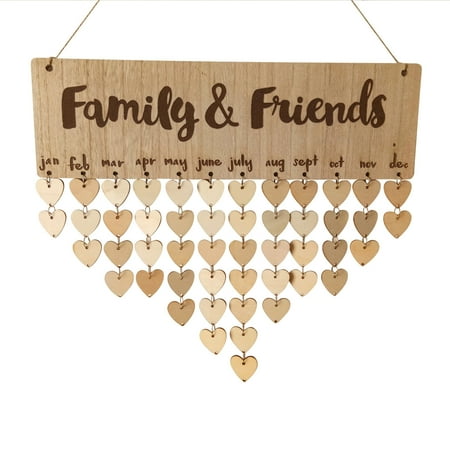 

Eudgs Wooden Birthday Anniversary Wall Hanging Reminder Family Birthday Board Plaque Calendar Wooden Birthday Calendar Vintage Ornament Set Snowflake Christmas Ornament Glass Christmas Decorations