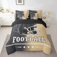 thumbnail image 2 of jejeloiu American Rugby Sport 7 Pieces Bedding Comforter Set,Gold Black Ombre Full Bedding Set For Teens Reversible, 2 of 8