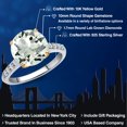 thumbnail image 2 of Gem Stone King 925 Silver and 10K Yellow Gold Green Prasiolite and Lab Grown Diamond Engagement Ring for Women | 3.27 Cttw | Round 10MM | Gemstone Birthstone | Size 9, 2 of 6